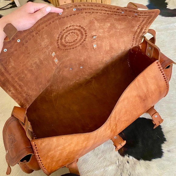 Genuine saddle leather weekender - Picture 2 of 3